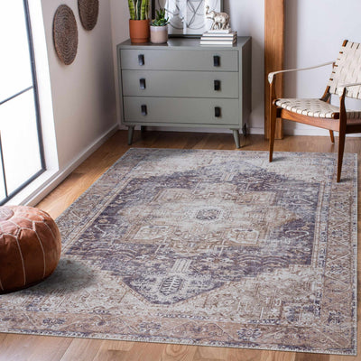 Beige Rosman Washable Area Rug