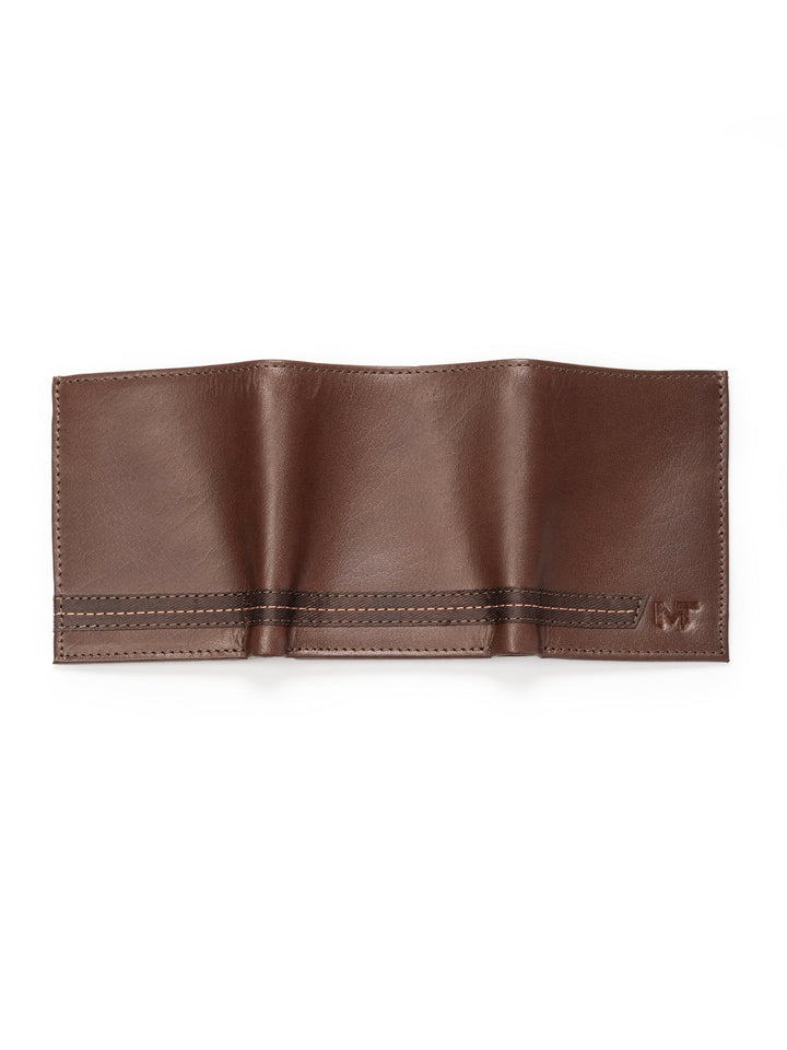 SleekCut Tri-Fold Wallet - Brown