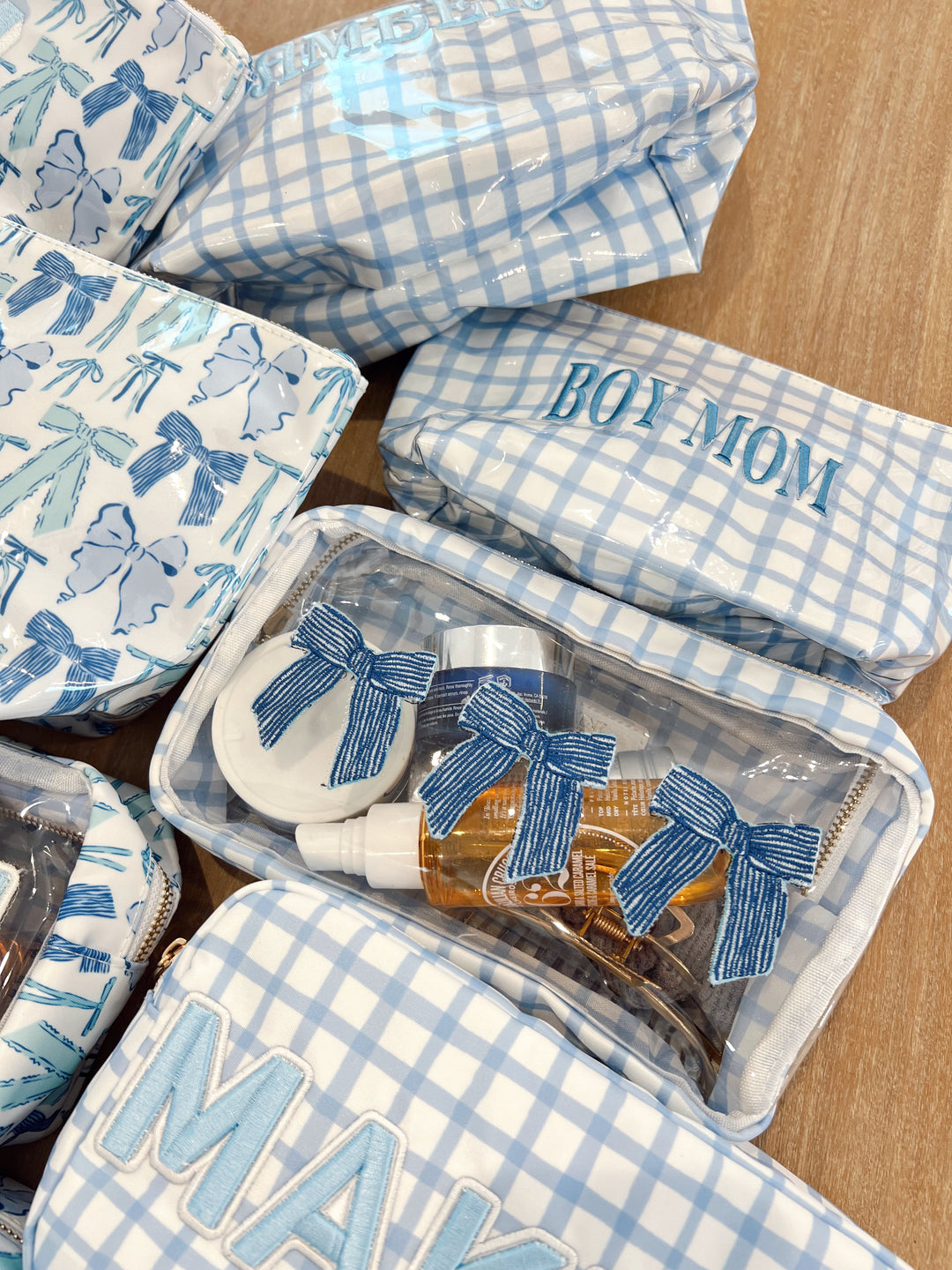 3 Bows - Blue Trellis Bag