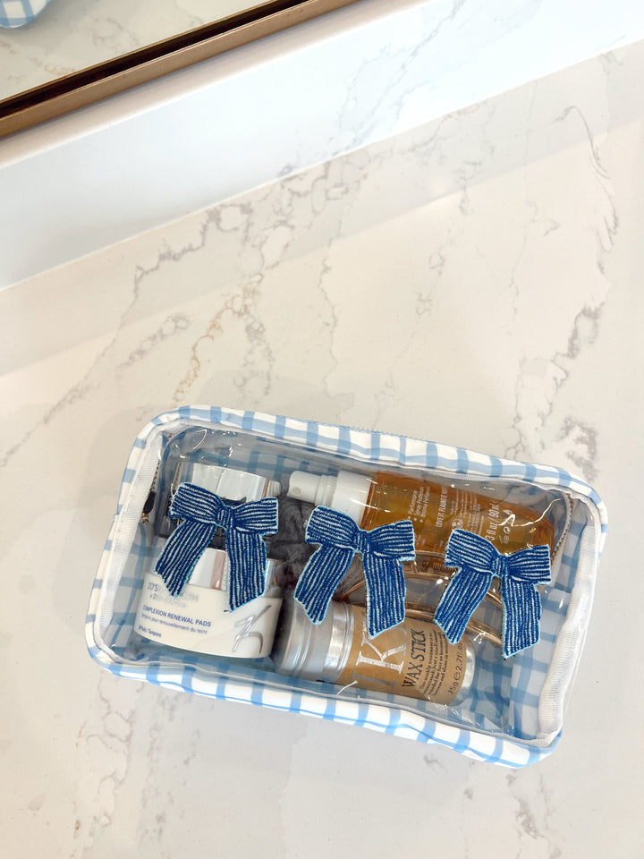 3 Bows - Blue Trellis Bag