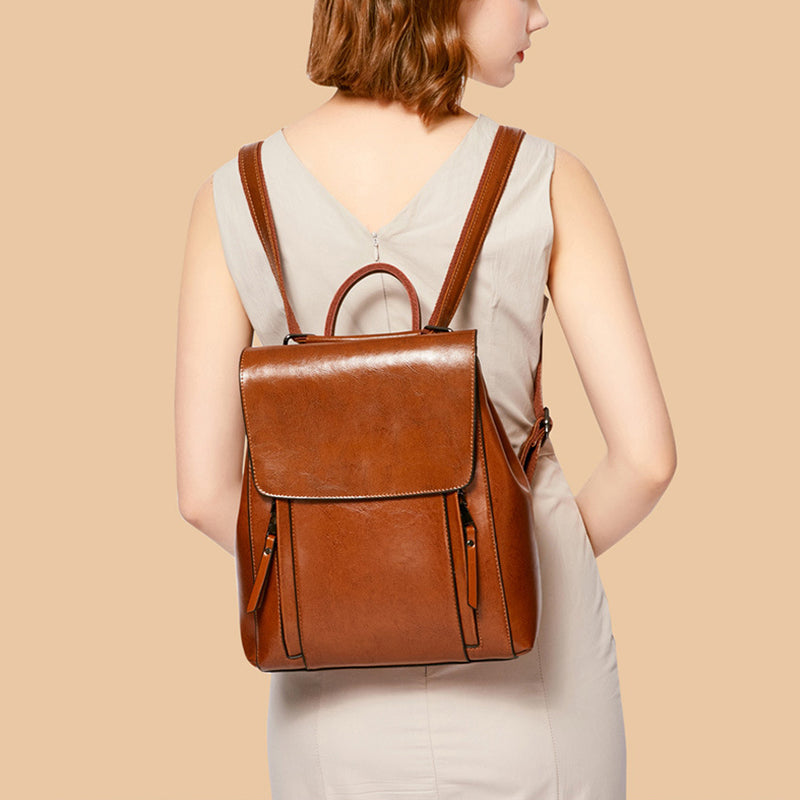 Flash Sale Top Grain Leather Backpack For Women Leather Designer Backpack Stylish Backpack Shoulder Bags