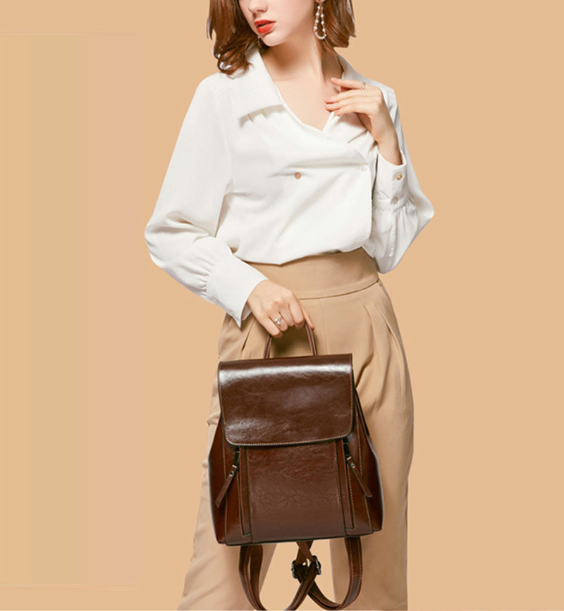 Flash Sale Top Grain Leather Backpack For Women Leather Designer Backpack Stylish Backpack Shoulder Bags