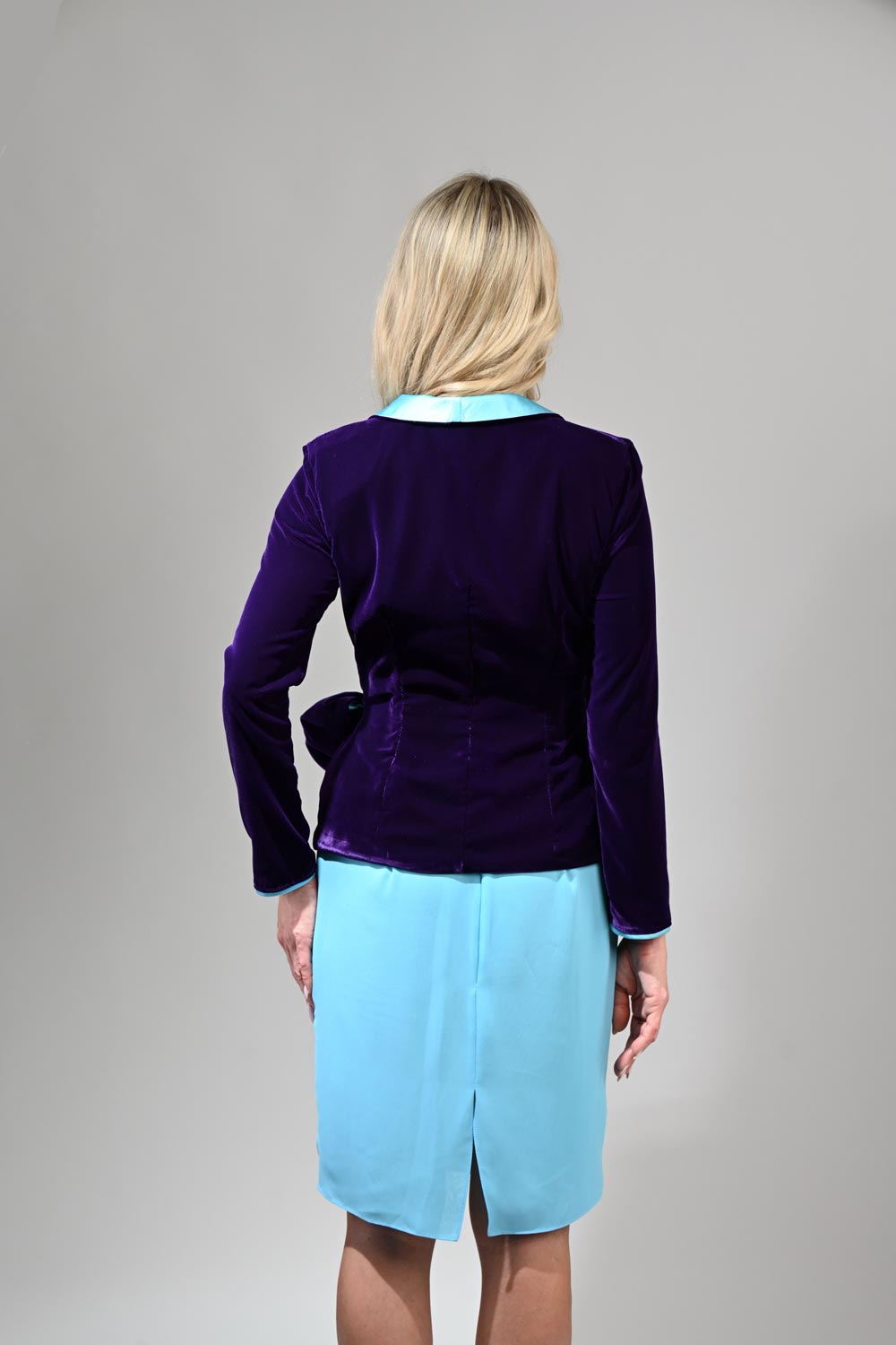 Turquoise Chiffon Pencil Skirt