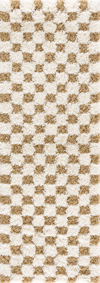 Atira Mustard Checkered Area Rug