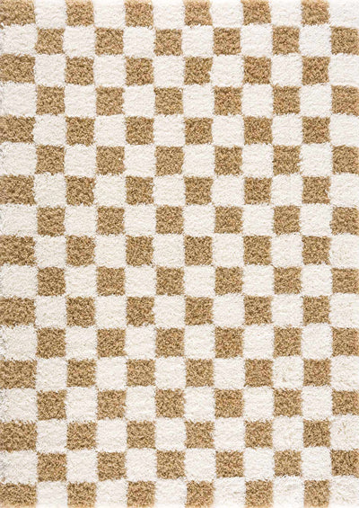 Atira Mustard Checkered Area Rug