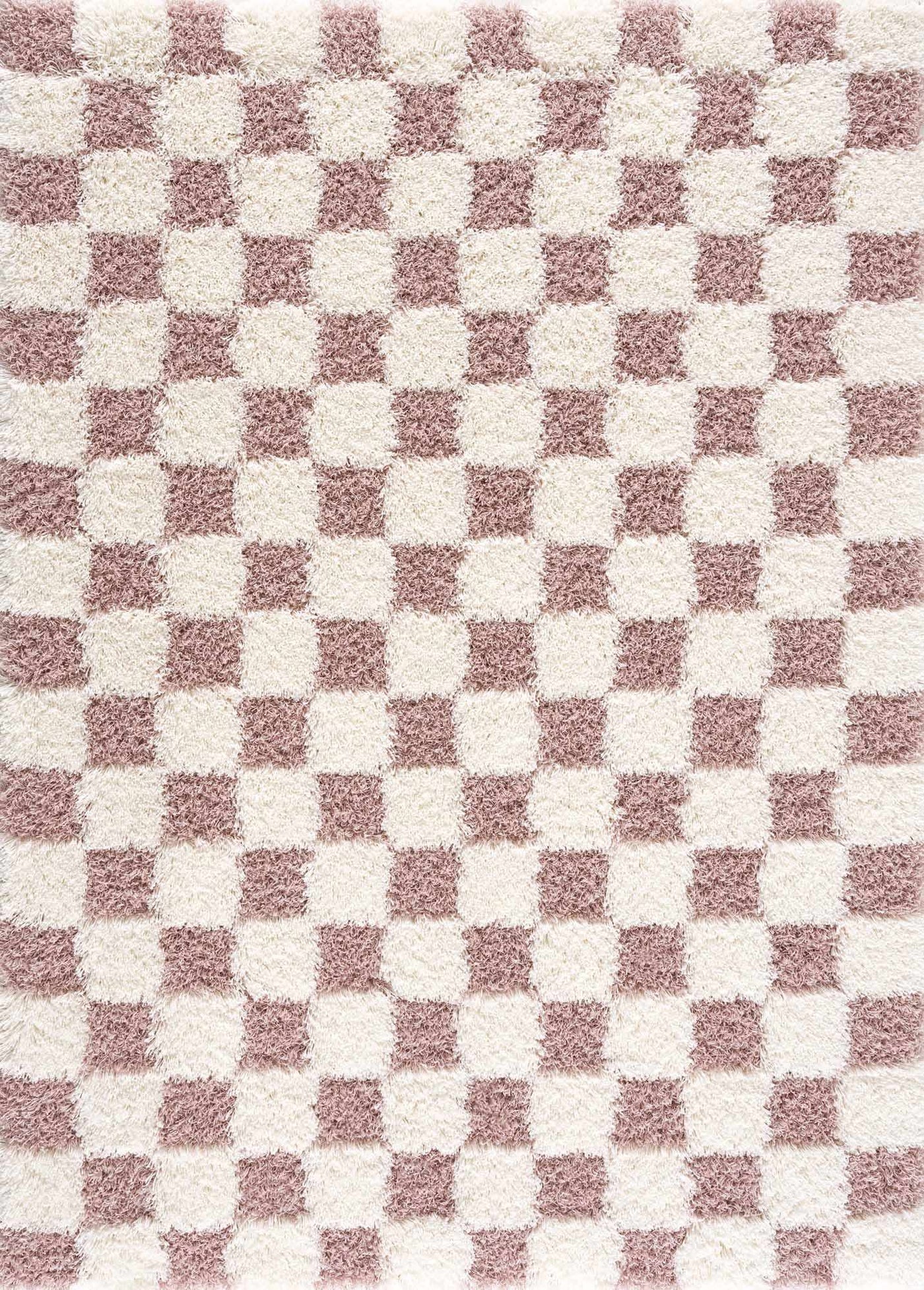 Atira Pink Checkered Shag Rug