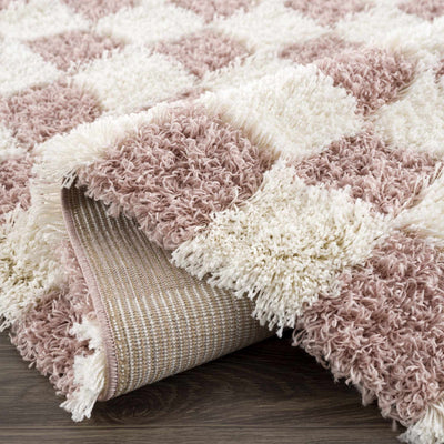 Atira Pink Checkered Shag Rug