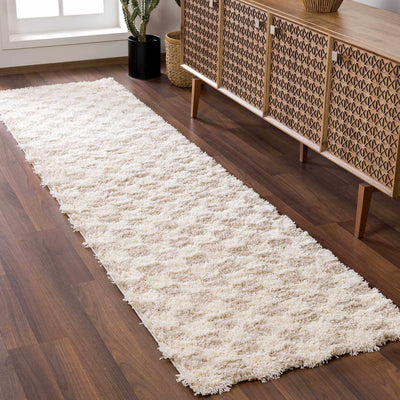 Atira Light Brown Checkered Area Rug