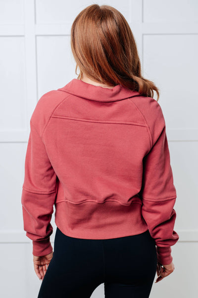 Under Her Spell Half Zip Pullover in Mauve