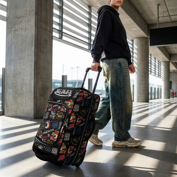 Jax Black 28" Checked Rolling Duffel