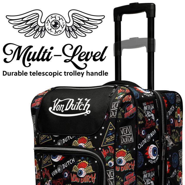 Jax Black 28" Checked Rolling Duffel