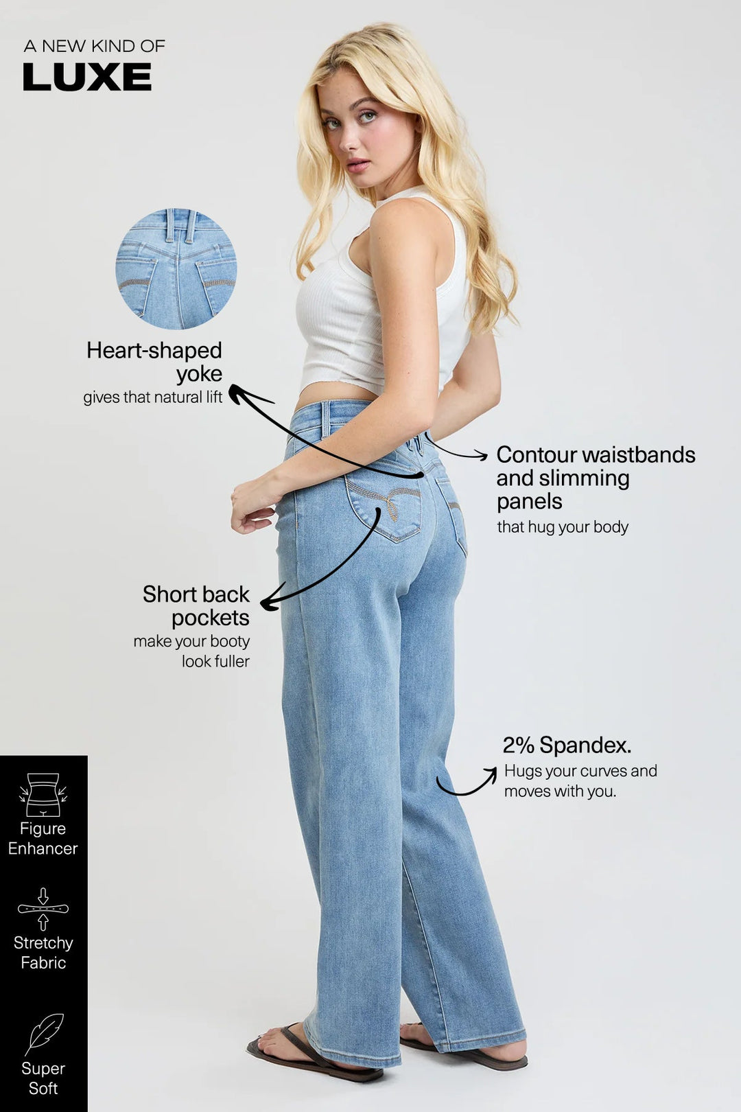 Women's Luxe High Rise WannaBettaButt Straight  Jeans