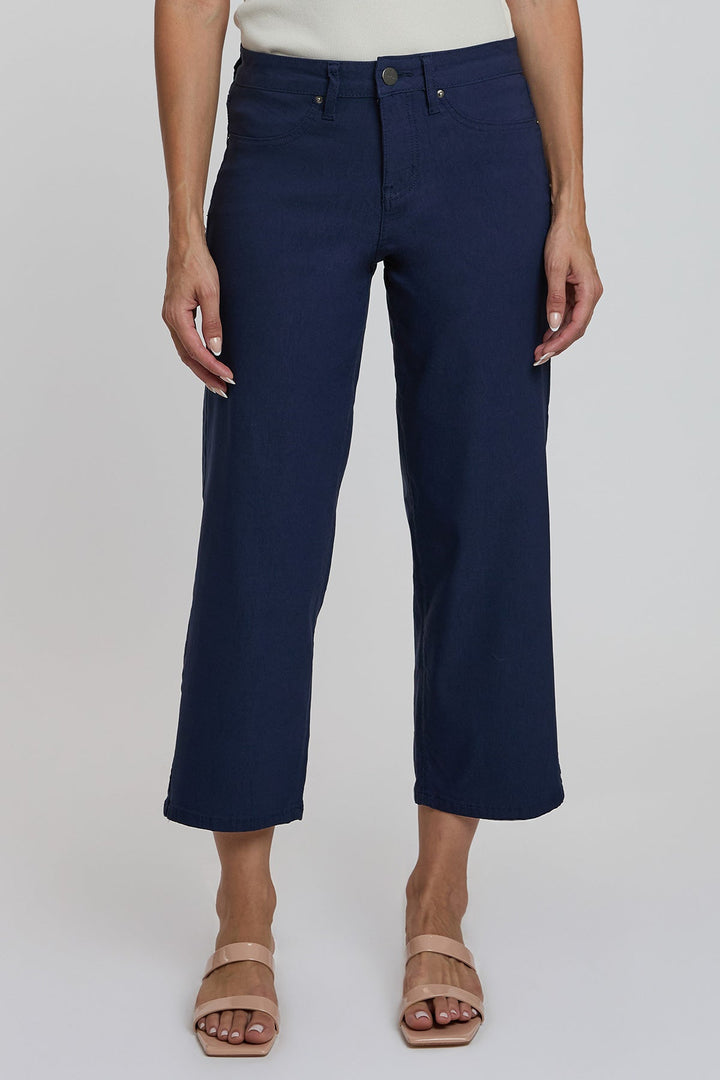 Women's Hyperstretch High Rise Cropped Wide Leg Flood Pants, Navy