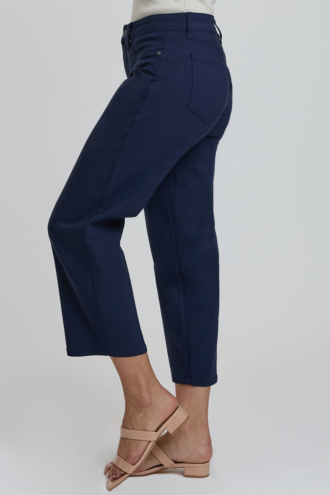 Women's Hyperstretch High Rise Cropped Wide Leg Flood Pants, Navy