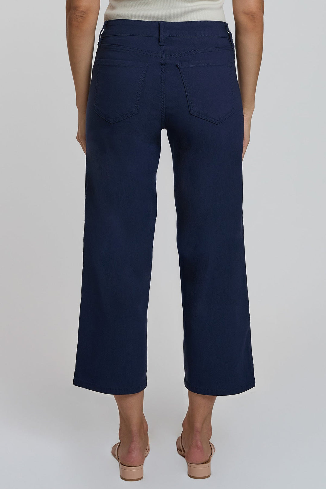 Women's Hyperstretch High Rise Cropped Wide Leg Flood Pants, Navy