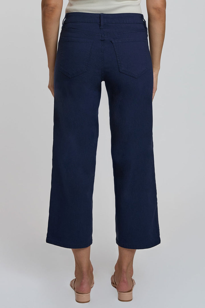 Women's Hyperstretch High Rise Cropped Wide Leg Flood Pants, Navy