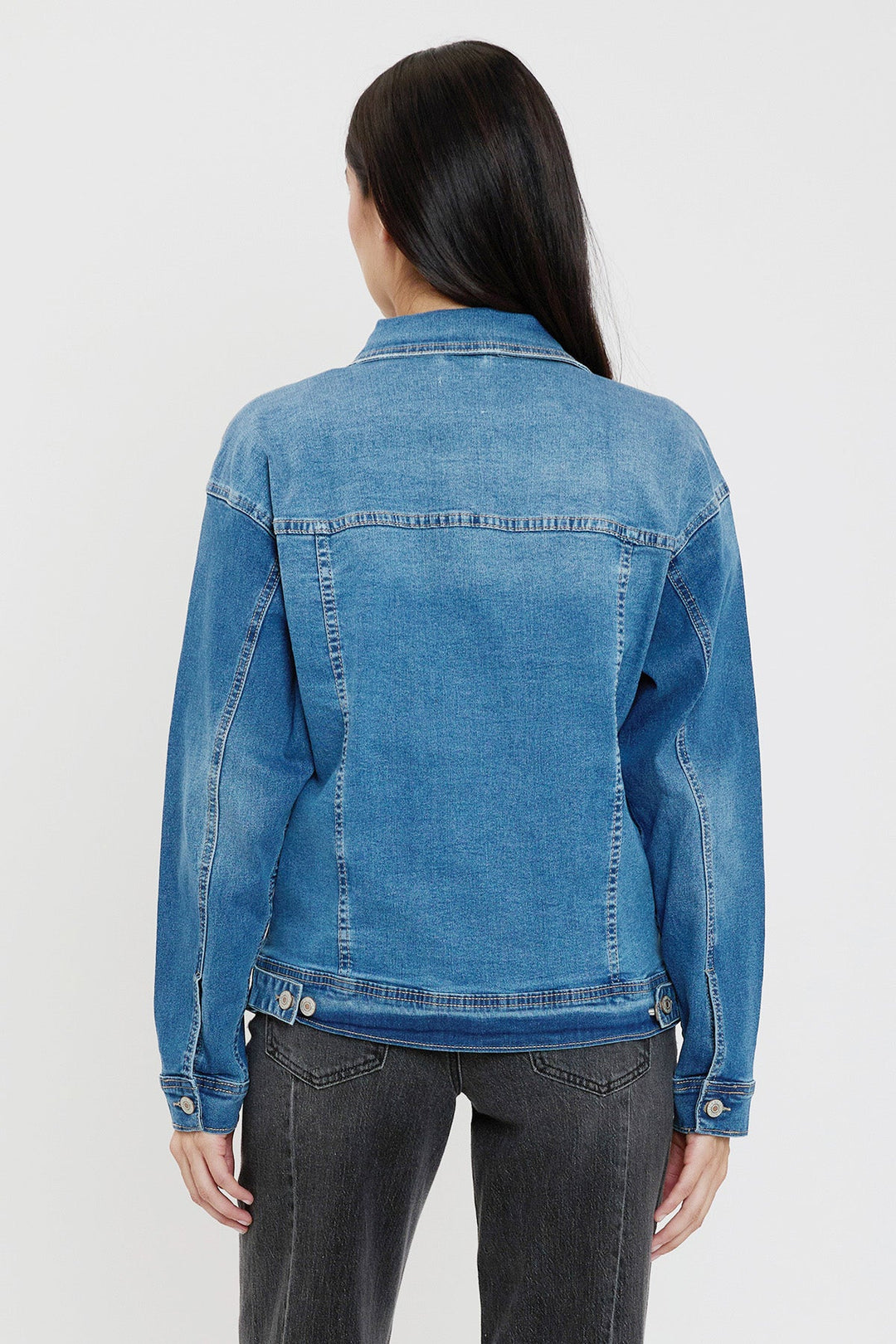 Women's Drop Shoulder Boyfriend Denim Jacket