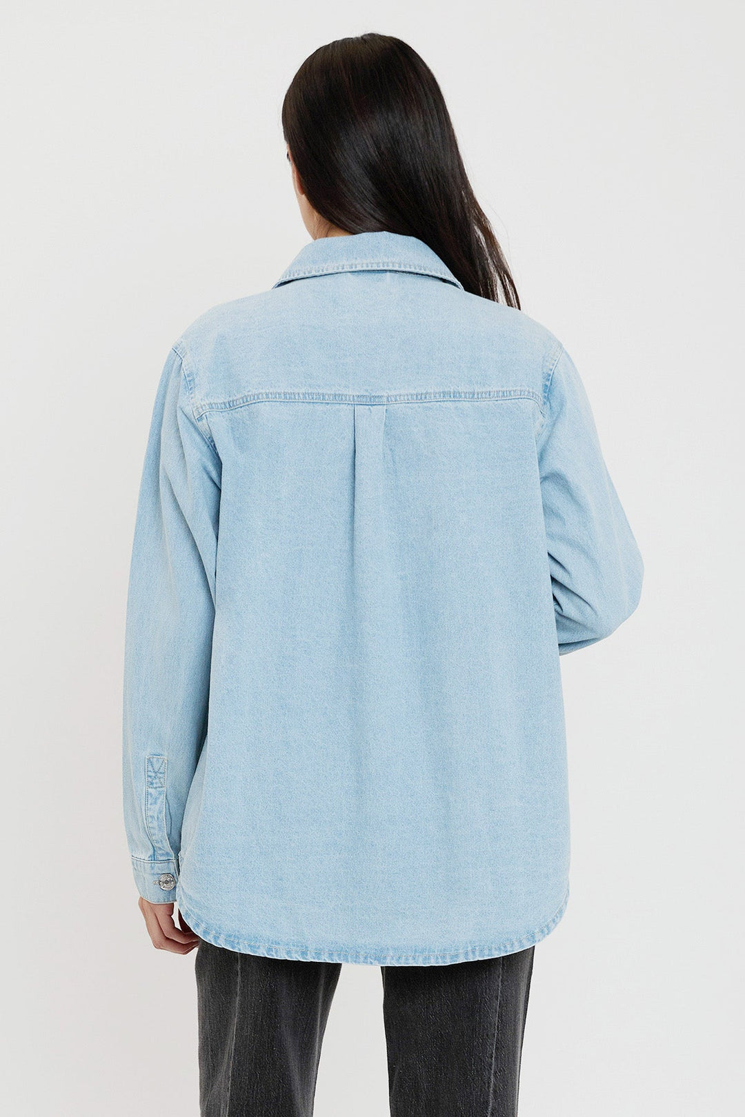 Women’s Oversized Shacket with Front Patch Pockets