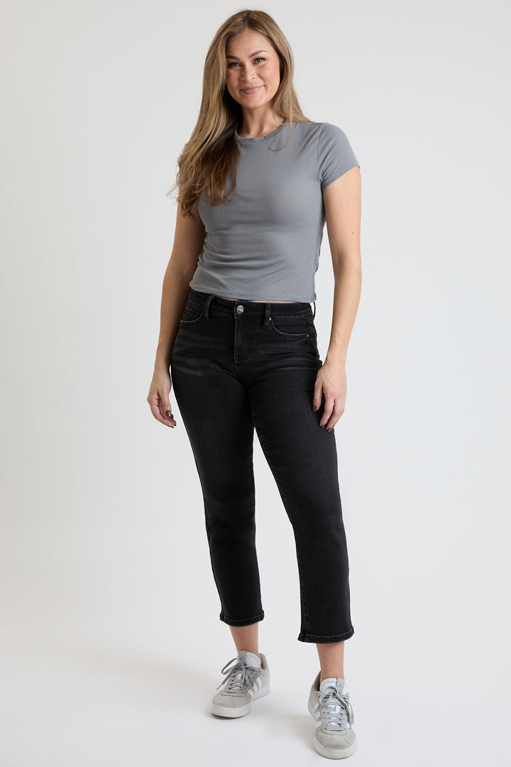 Women's Premium Stretch Cropped Slim Straight Jeans