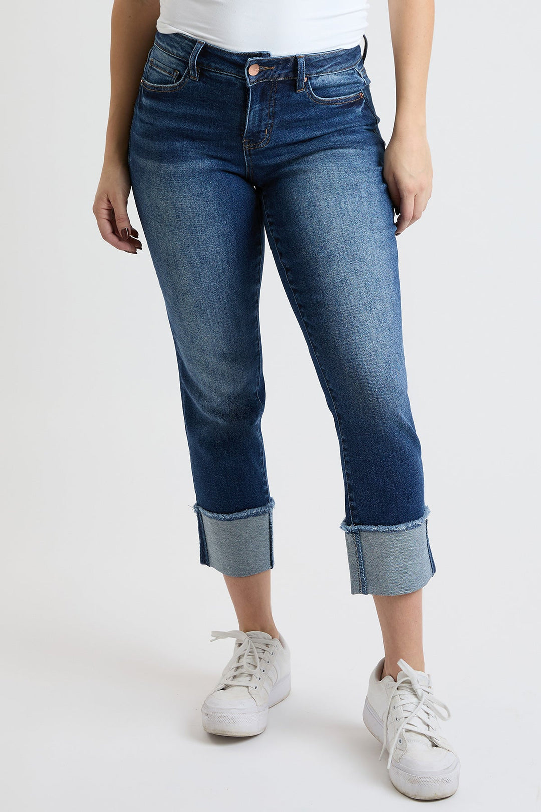 Women's Premium Stretch Cropped Mega Cuff Jeans