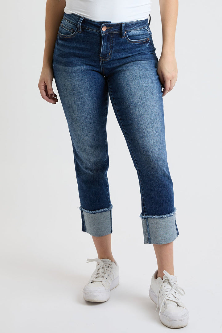 Women's Premium Stretch Cropped Mega Cuff Jeans