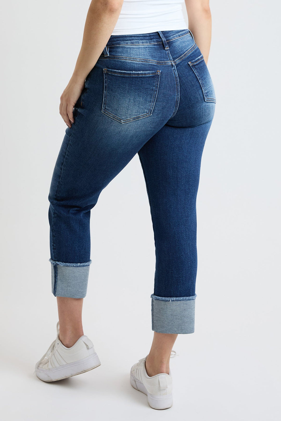 Women's Premium Stretch Cropped Mega Cuff Jeans