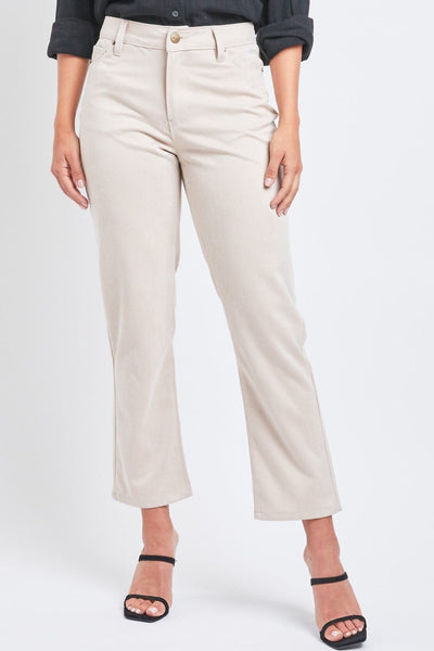 Women's Sueded Twill Comfort Stretch Straight Leg Pant