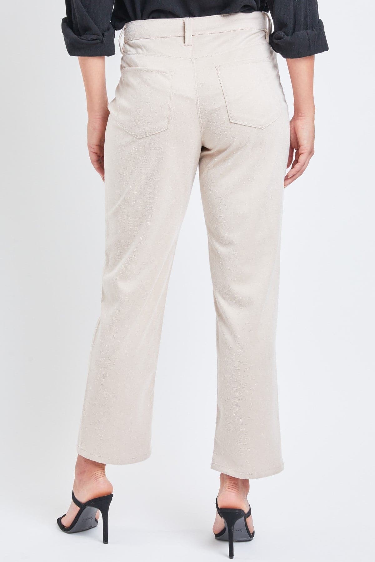 Women's Sueded Twill Comfort Stretch Straight Leg Pant