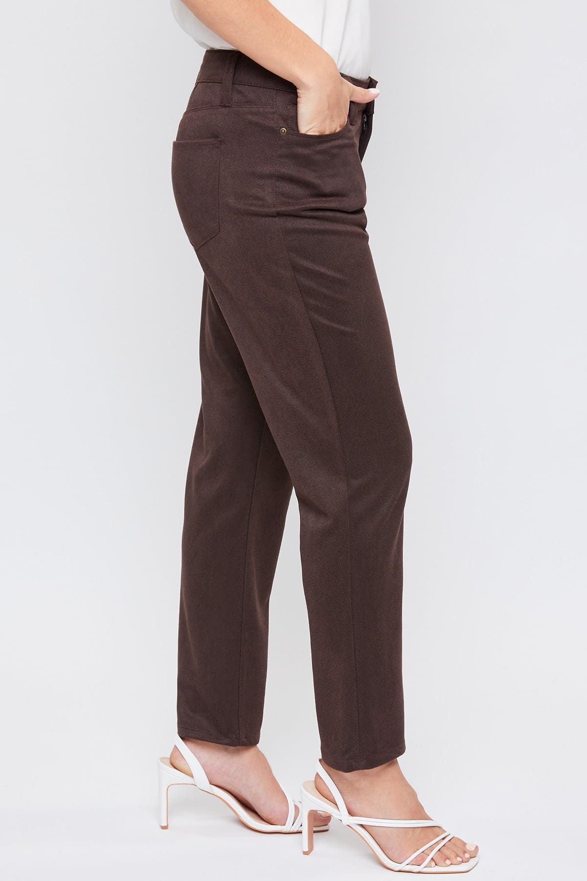 Women's Sueded Twill Comfort Stretch Straight Leg Pant