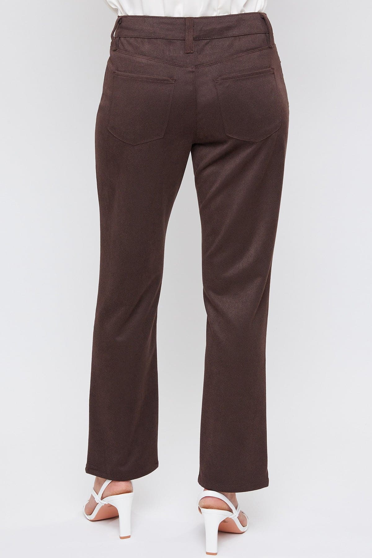 Women's Sueded Twill Comfort Stretch Straight Leg Pant