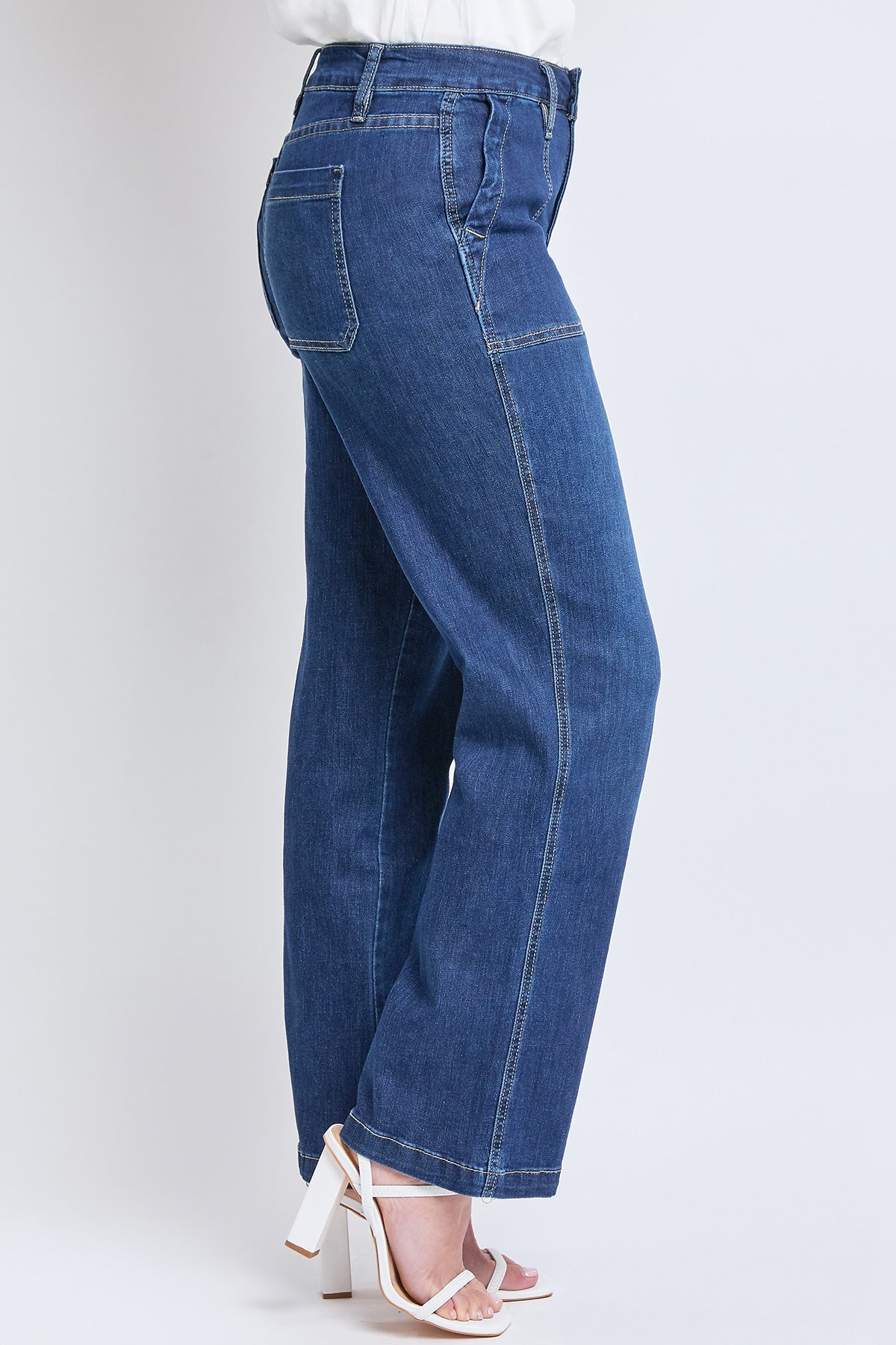 Women's High Rise Pork Chop Pocket Wide Leg Pant