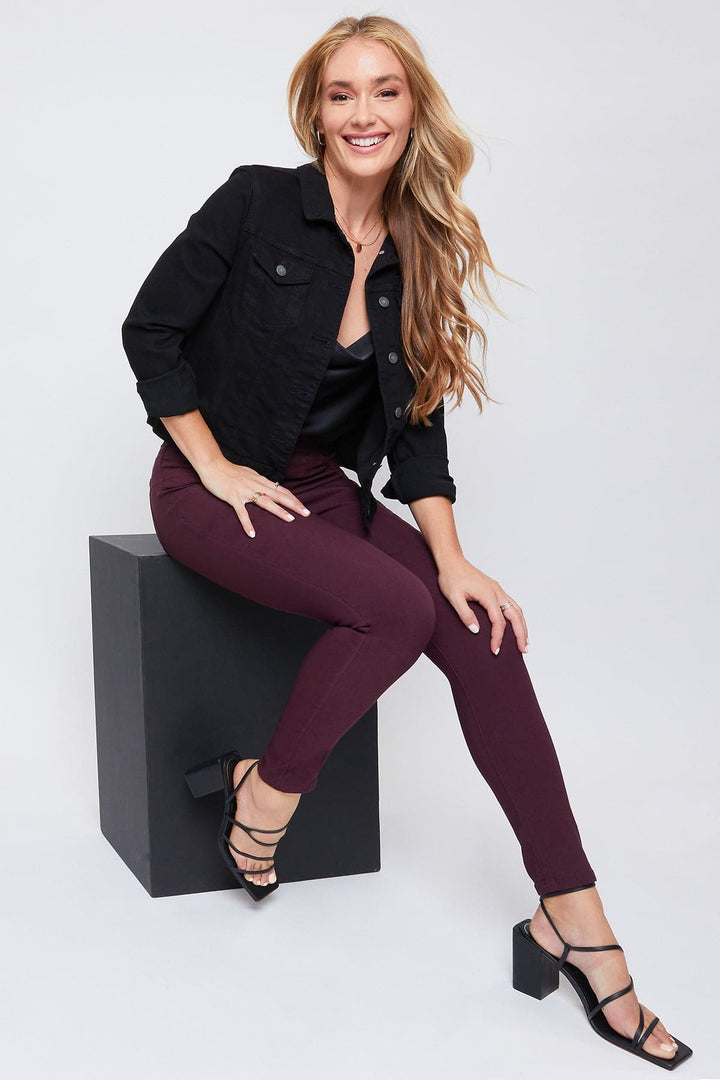 Women's Hyperstretch Mid Rise Jegging, Plum