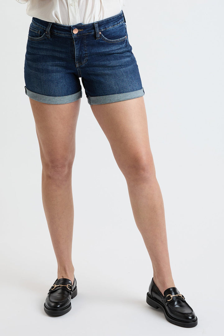 Women's High Rise Premium Stretch Fold-Over Cuff Shorts