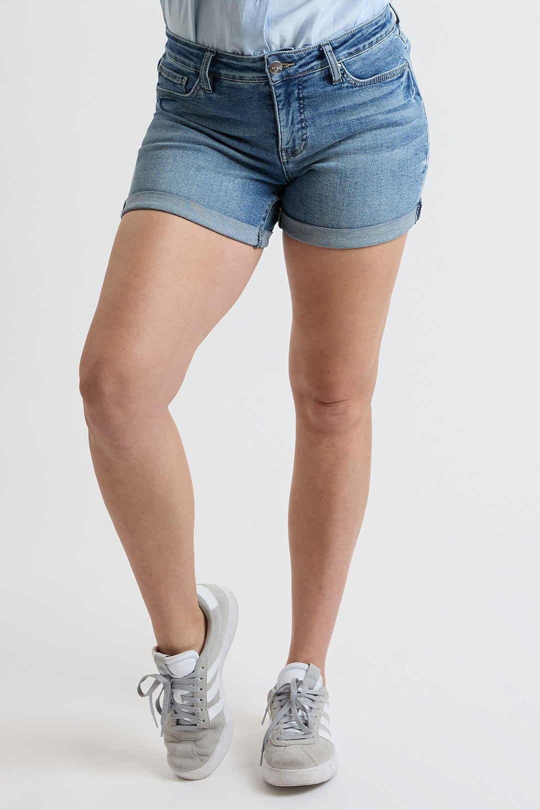 Women's High Rise Premium Stretch Fold-Over Cuff Shorts