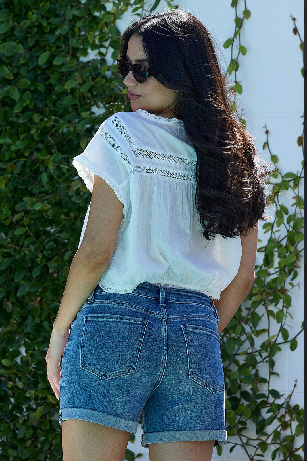 Women's High Rise Premium Stretch Fold-Over Cuff Shorts