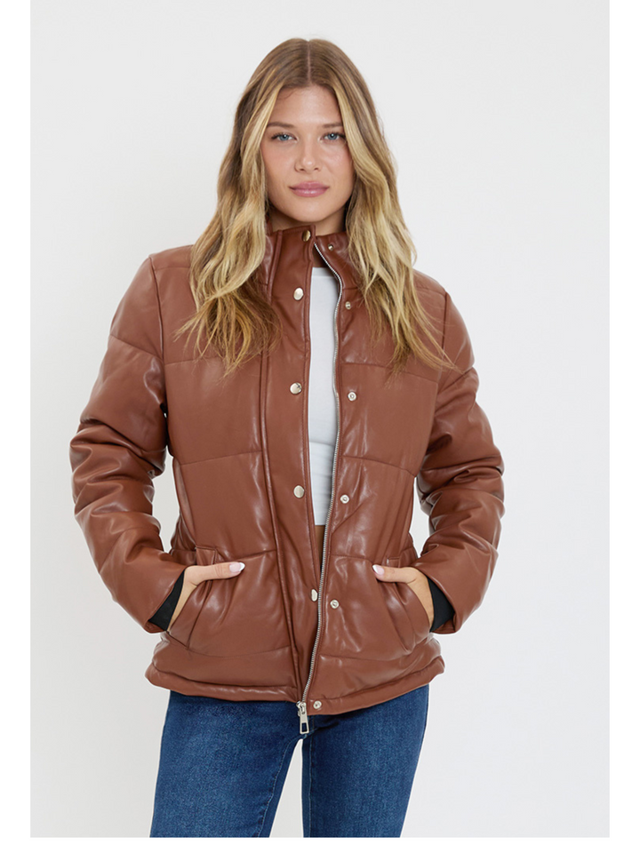 Pleather Puffy Jacket