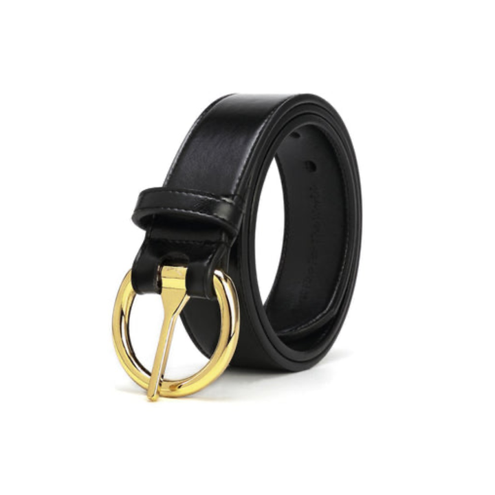 Women's Gold Ring Belt - Black (Only Size 37 and 40 Left)