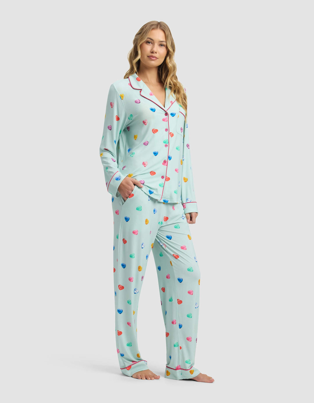 Women's Bamboo Stretch-Knit Long Sleeve Pajama Set