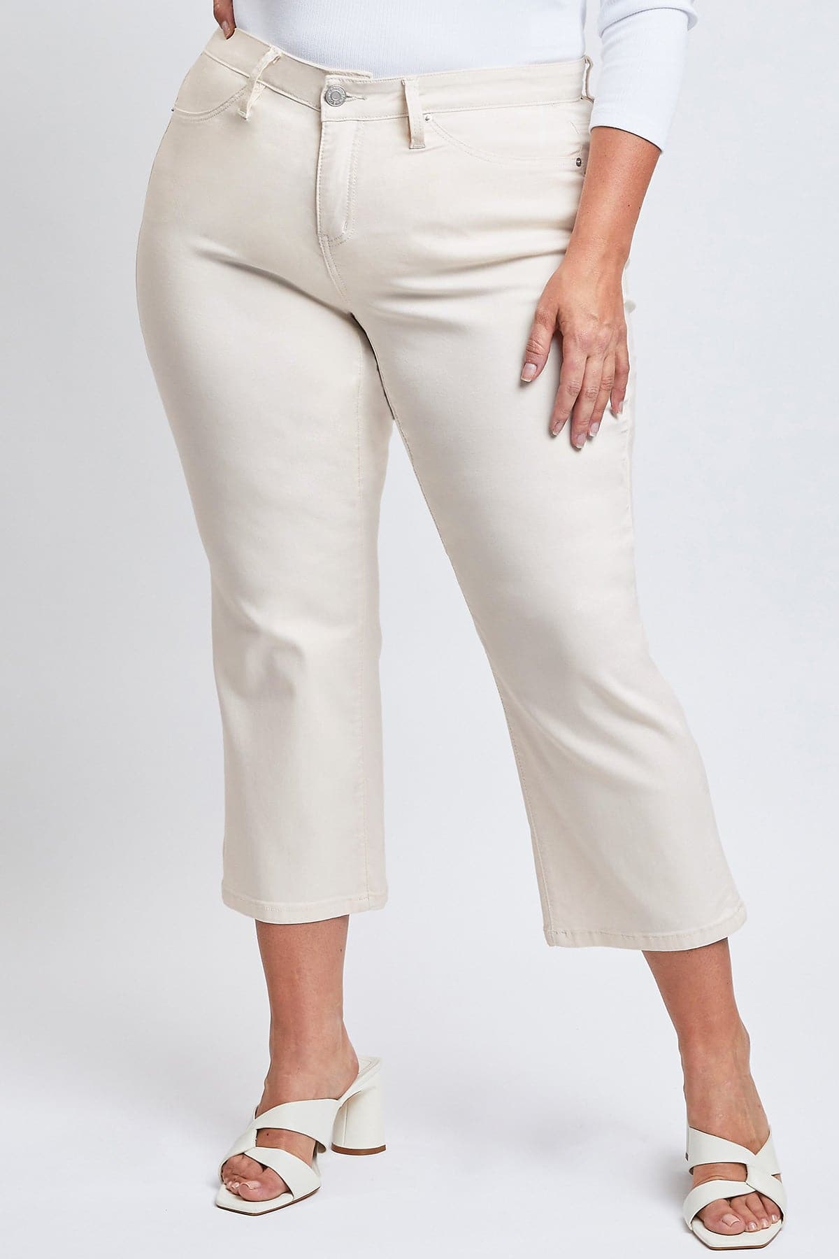 Women's Plus Size Hyperstretch High Rise Cropped Wide Leg Flood Pants