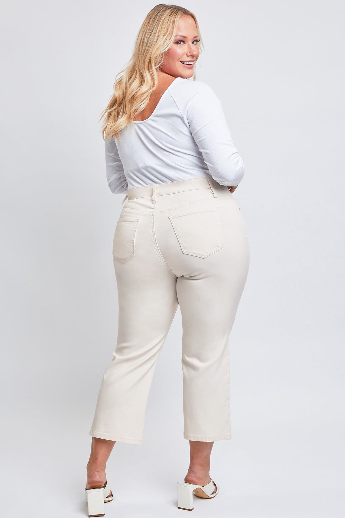 Women's Plus Size Hyperstretch High Rise Cropped Wide Leg Flood Pants