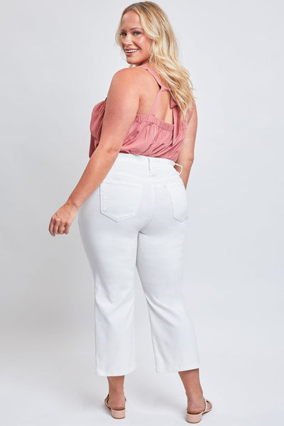 Women's Plus Size Hyperstretch High Rise Cropped Wide Leg Flood Pants