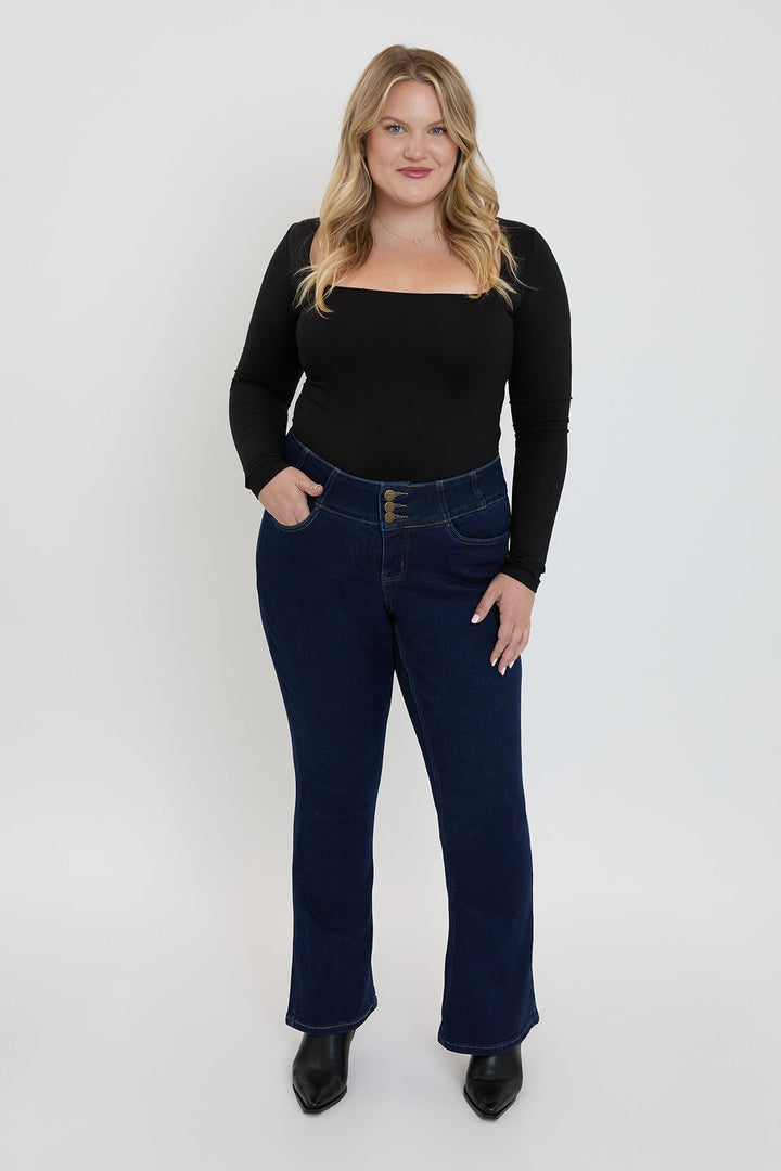 Women's Plus 3-Button Bootcut Jeans