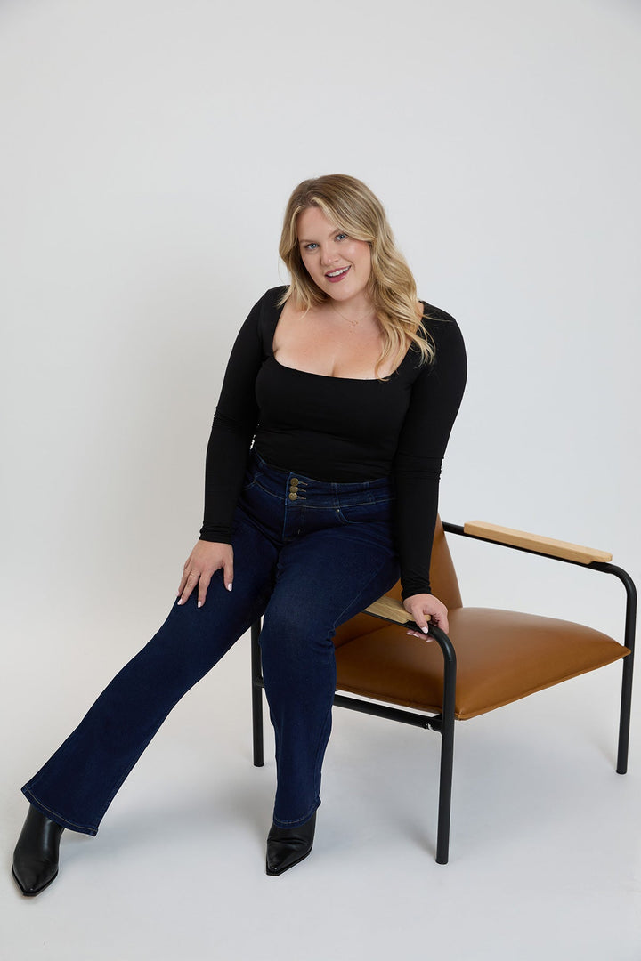 Women's Plus 3-Button Bootcut Jeans