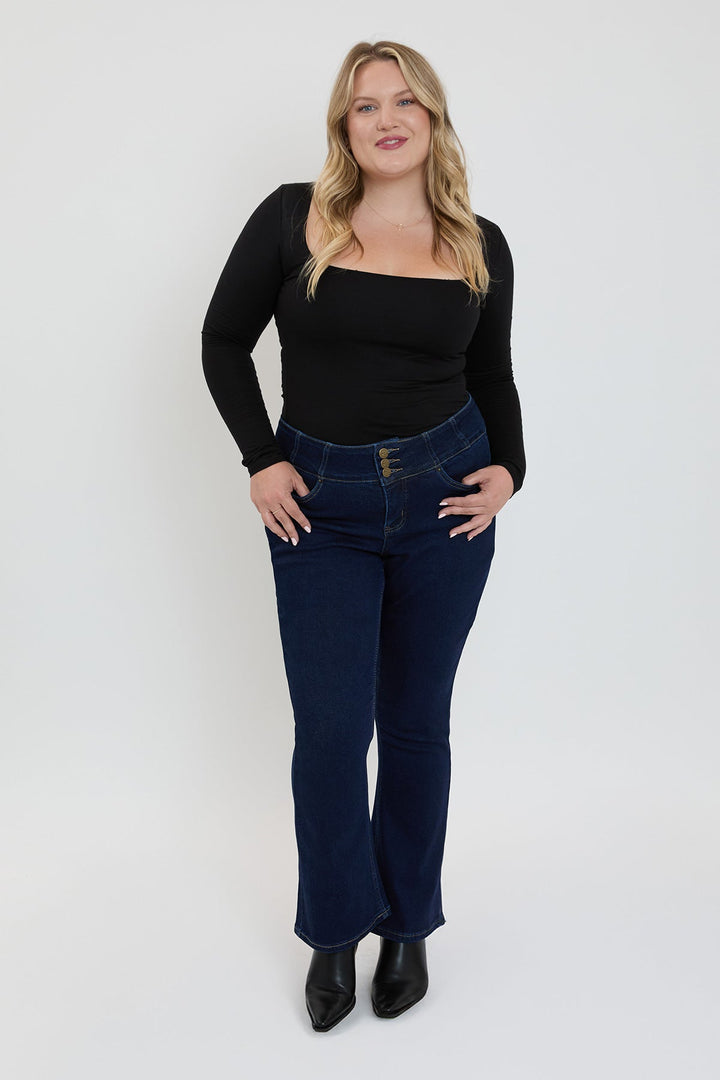 Women's Plus 3-Button Bootcut Jeans