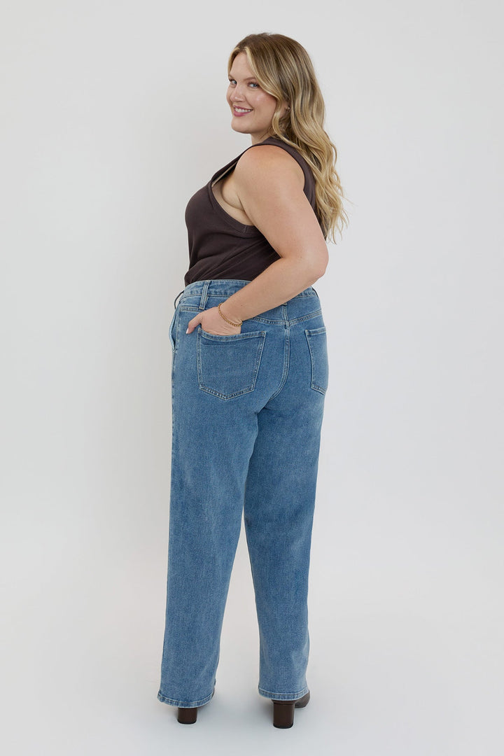 Women's Plus Front Seam Wide Leg Jeans