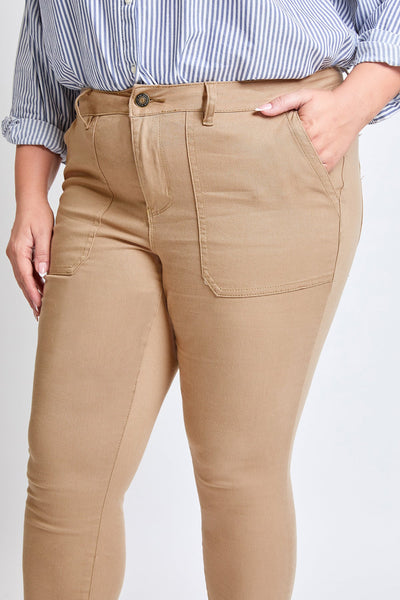 Women's Plus Size Mid Rise Frayed Ankle Pants