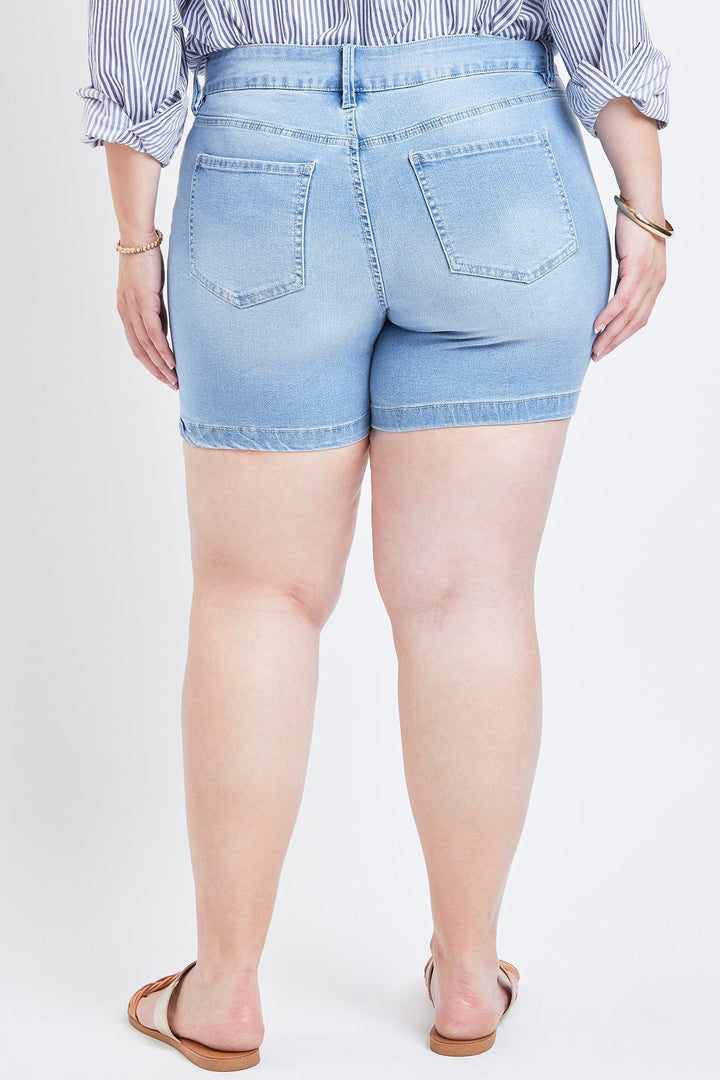 Women's Plus Size Basic 2-Button Side Slit Hem Shorts