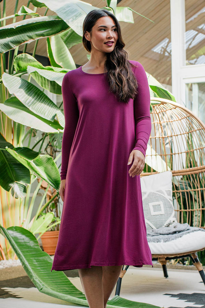 Neesha Scoop Neck Long Sleeve Bamboo Nightgown