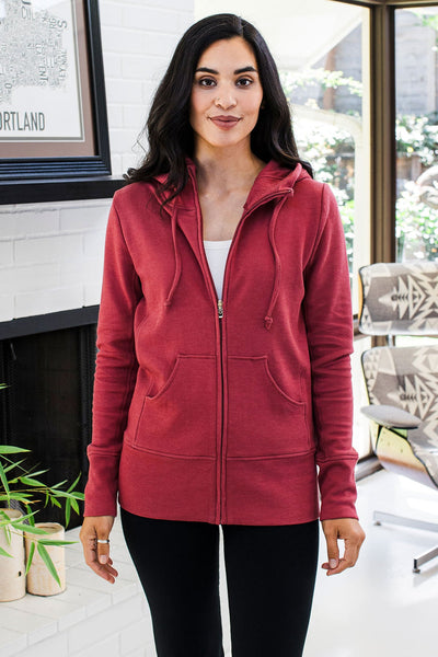 Scarlet Zip-Up Bamboo & Organic Cotton Hooded Jacket Sweatshirt