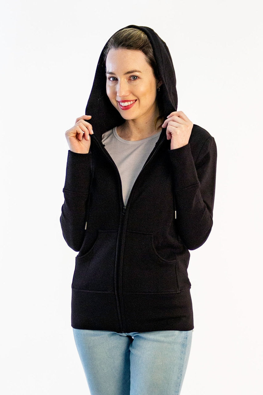 Scarlet Zip-Up Bamboo &amp; Organic Cotton Hooded Jacket Sweatshirt